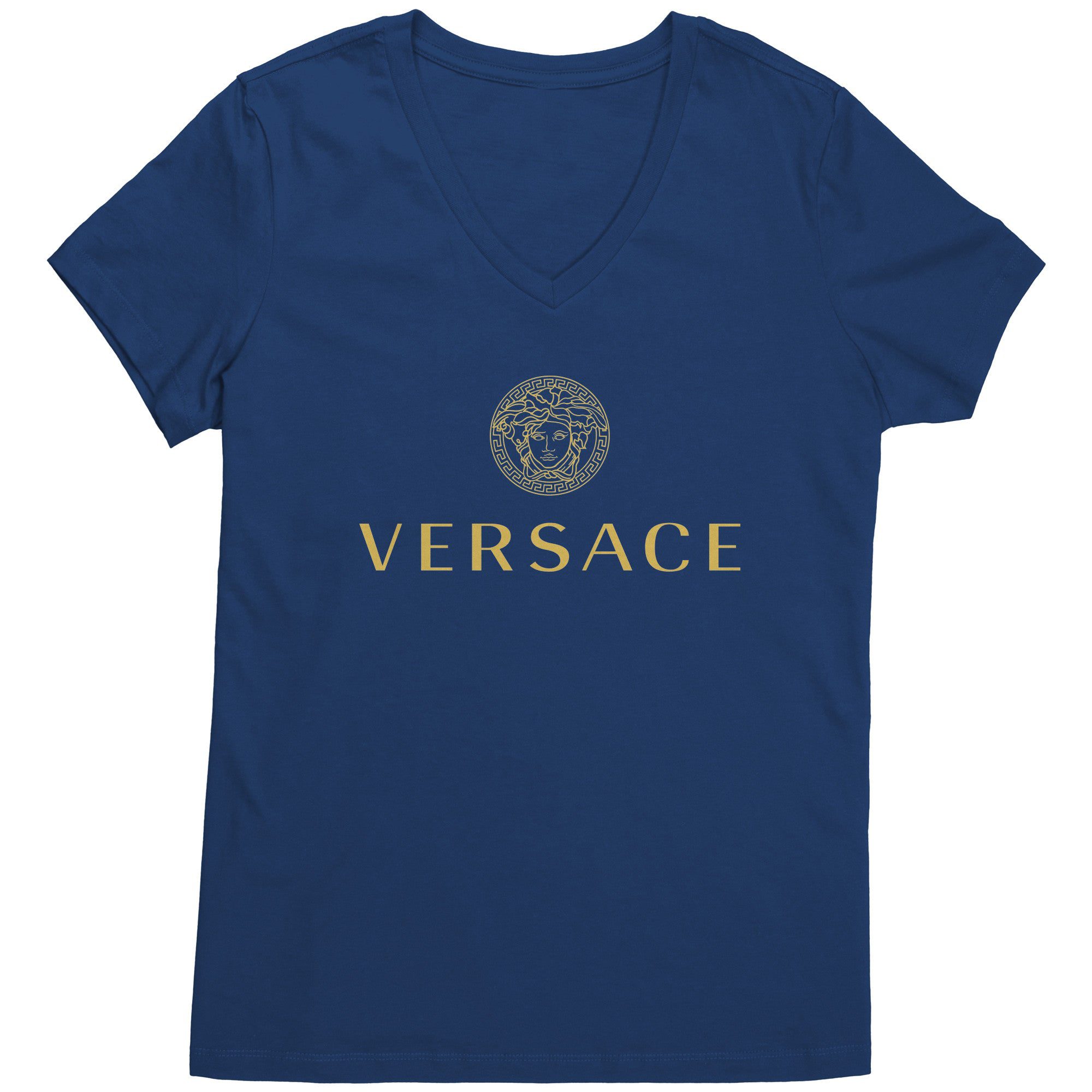 Versace-Gold-Logo-Womens-V-Neck-Shirt-3