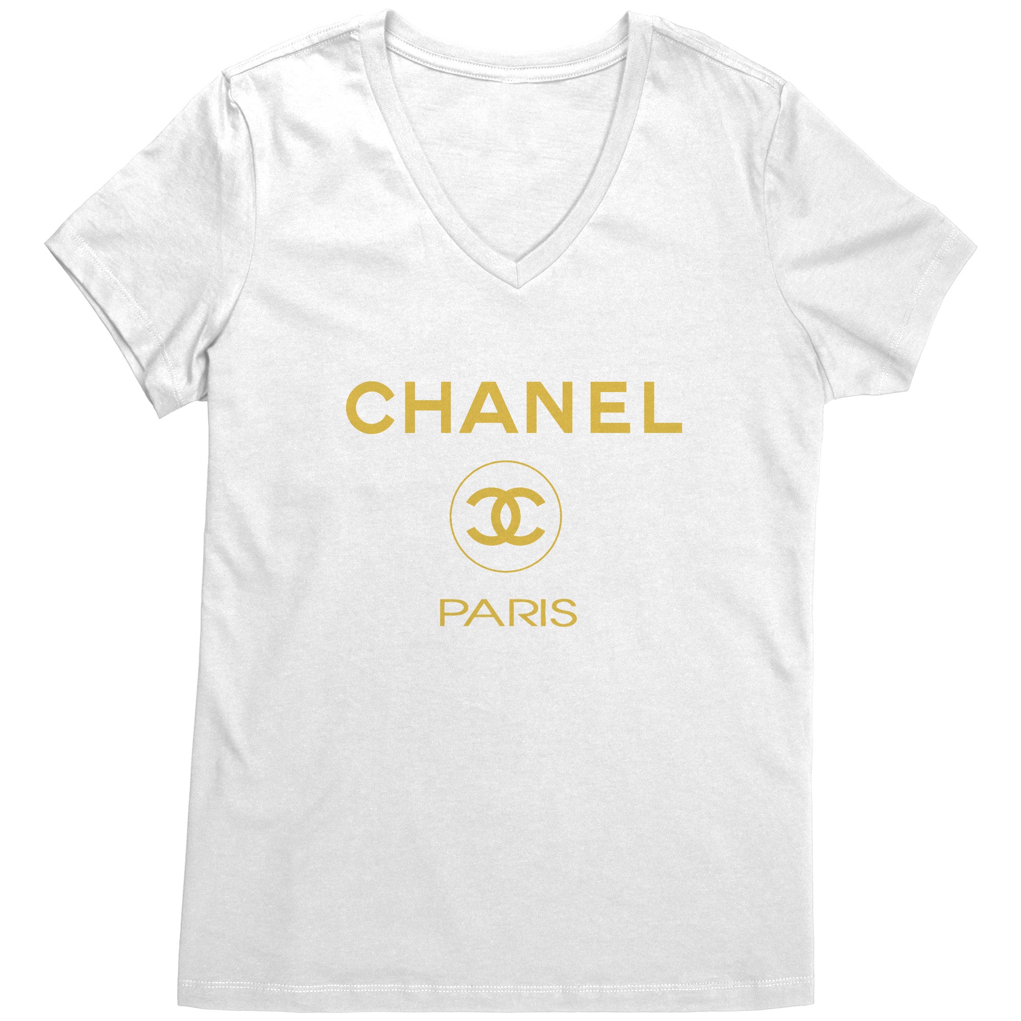 Vintage-Chanel-Bootleg-Womens-V-Neck-Shirt Vintage Chanel Bootleg Womens V-Neck Shirt