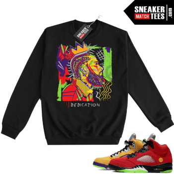 What The 5S Sweatshirt Crewneck Black Nipsey Basquiat
