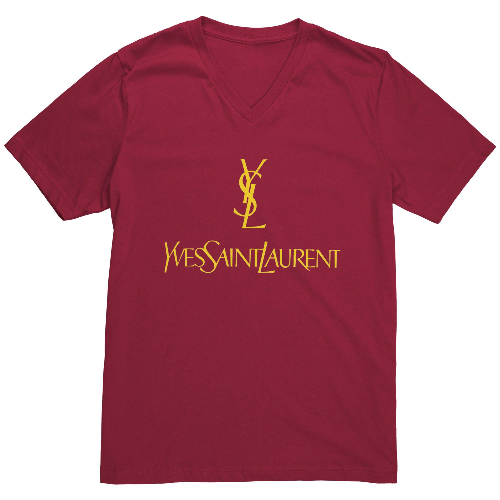 YSL-Yves-Saint-Laurent-Logo-Mens-V-Neck-Shirt-2