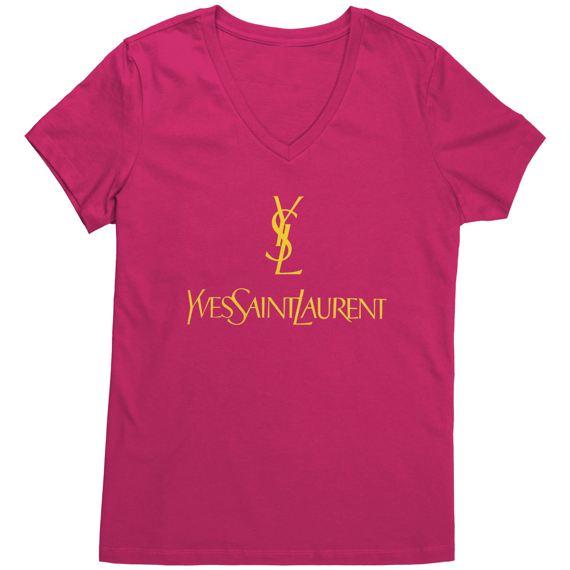 YSL-Yves-Saint-Laurent-Logo-Womens-V-Neck-Shirt-2