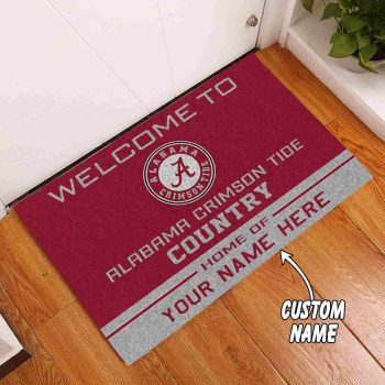 Alabama Crimson Tide Country Custom Name Funny Luxury Font Doormat Welcome Mat DM1993