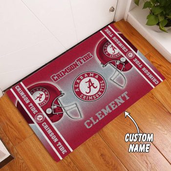 Alabama Crimson Tide Custom Name Funny Luxury Front Entrance Doormat Welcome Mat DM1981