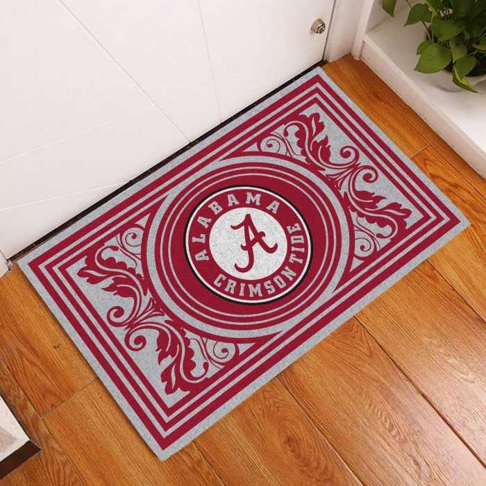 Alabama-Crimson-Tide-Floral-Funny-Luxury-Front-Entrance-Doormat-DM1463 Alabama Crimson Tide Floral Funny Luxury Front Entrance Doormat DM1463