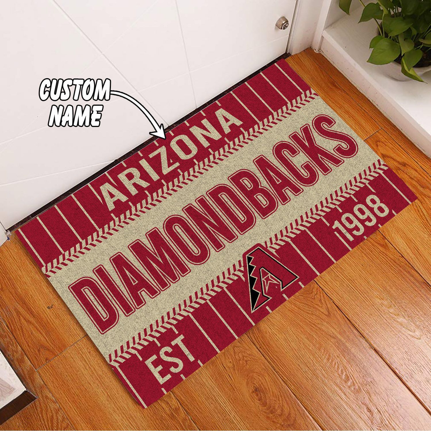 Arizona-Diamondbacks-Custom-Name-Personalized-Luxury-Front-Entrance-Doormat-DM1470 Arizona Diamondbacks Custom Name Personalized Luxury Front Entrance Doormat DM1470