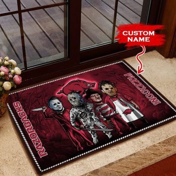 Arkansas Razorbacks 3D Doormats Halloween NCAA Custom Name DM1054