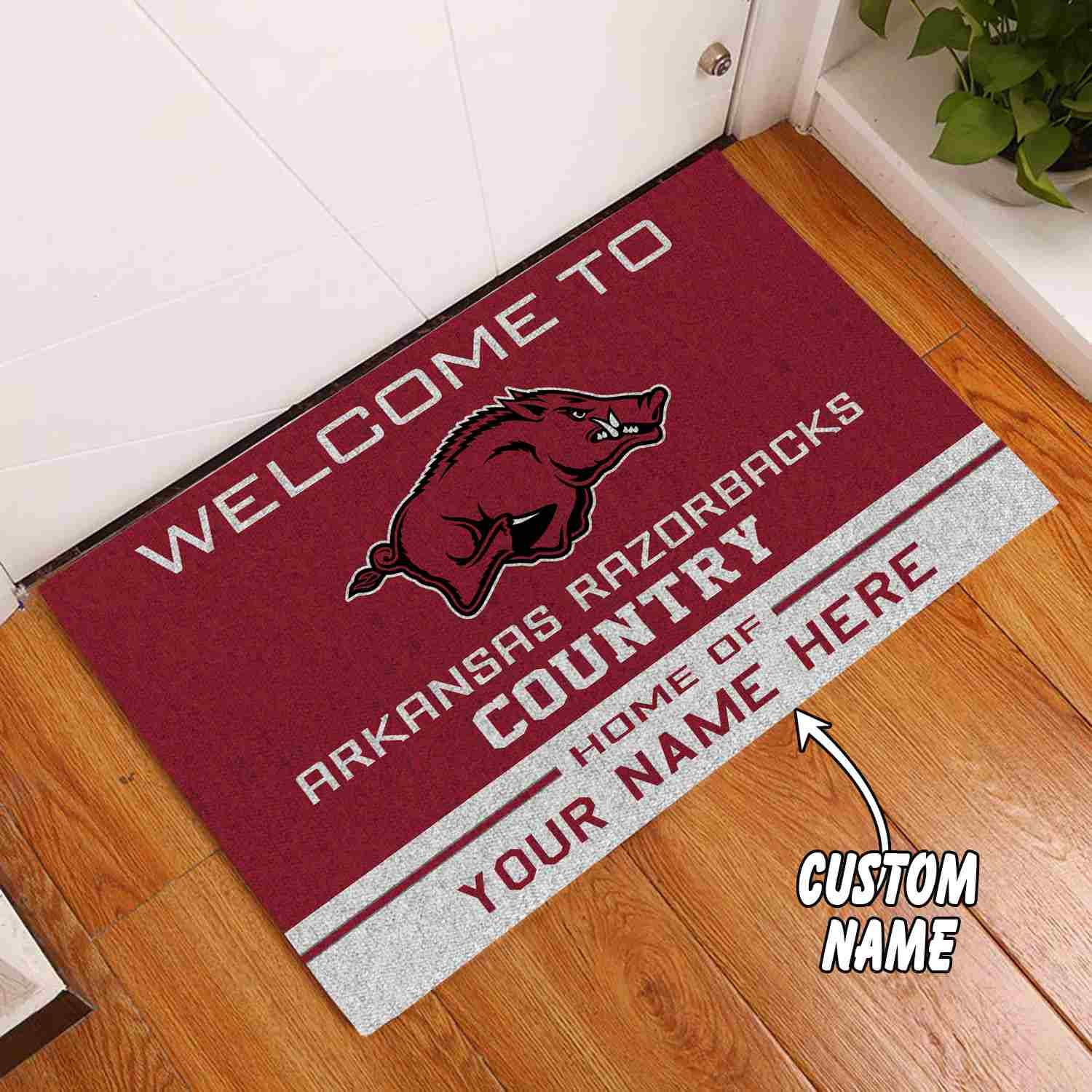Arkansas-Razorbacks-Country-Custom-Name-Funny-Luxury-Front-Entrance-Doormat-Welcome-Mat-DM2023 Arkansas Razorbacks Country Custom Name Funny Luxury Front Entrance Doormat Welcome Mat DM2023
