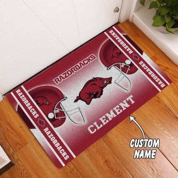 Arkansas Razorbacks Custom Name Funny Luxury Front Entrance Doormat DM1646