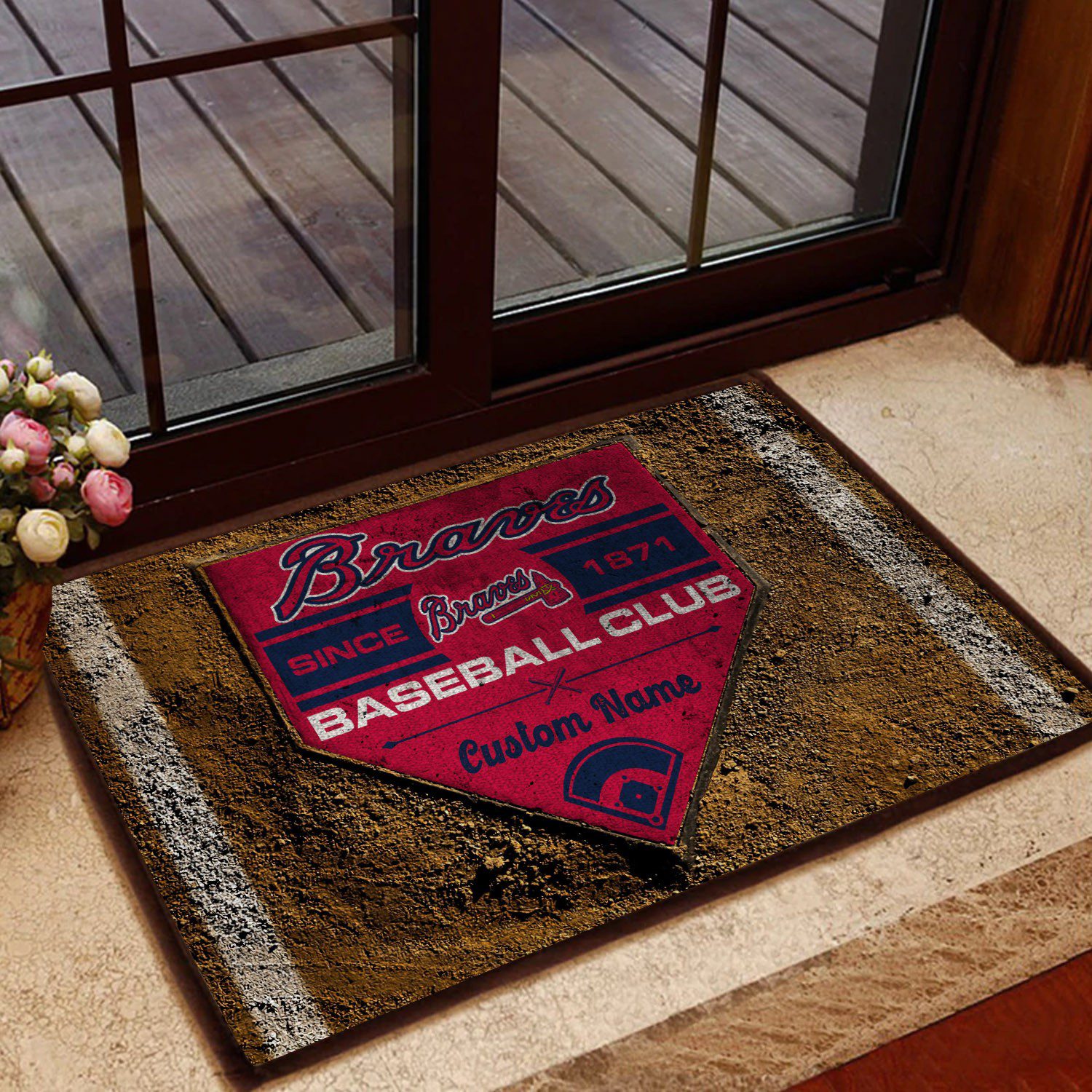 Atlanta-Braves-MLB-Retro-Vintage-Style-Custom-Name-Personalized-Entrance-Doormat-Welcome-Mat-DM1756 Atlanta Braves MLB Retro Vintage Style Custom Name Personalized Entrance Doormat Welcome Mat DM1756