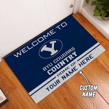 Byu Cougars Country Custom Name Funny Luxury Front Entrance Doormat Welcome Mat DM1975