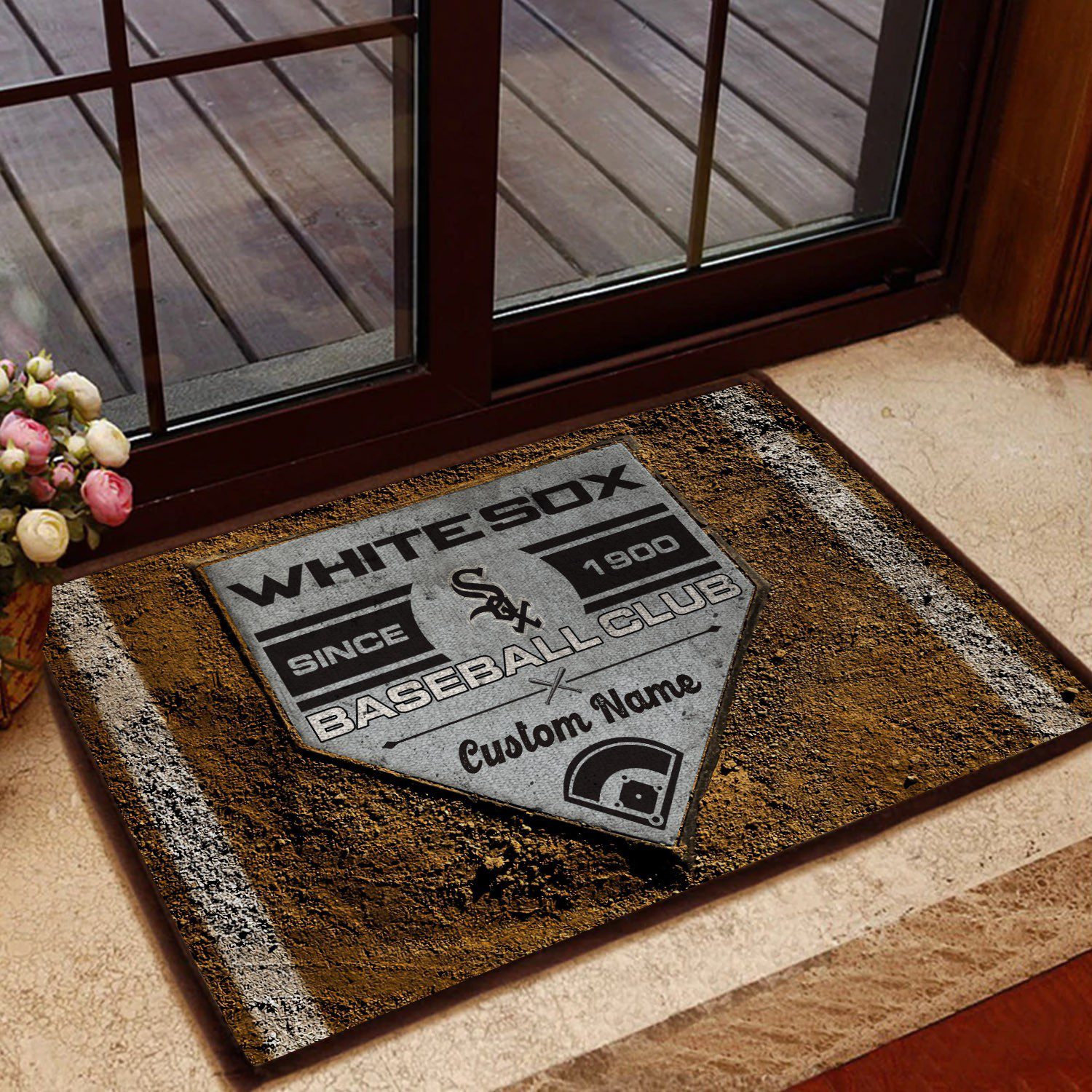Chicago-White-Sox-MLB-Retro-Vintage-Style-Custom-Name-Personalized-Doormat-Welcome-Mat-DM1763 Chicago White Sox MLB Retro Vintage Style Custom Name Personalized Doormat Welcome Mat DM1763