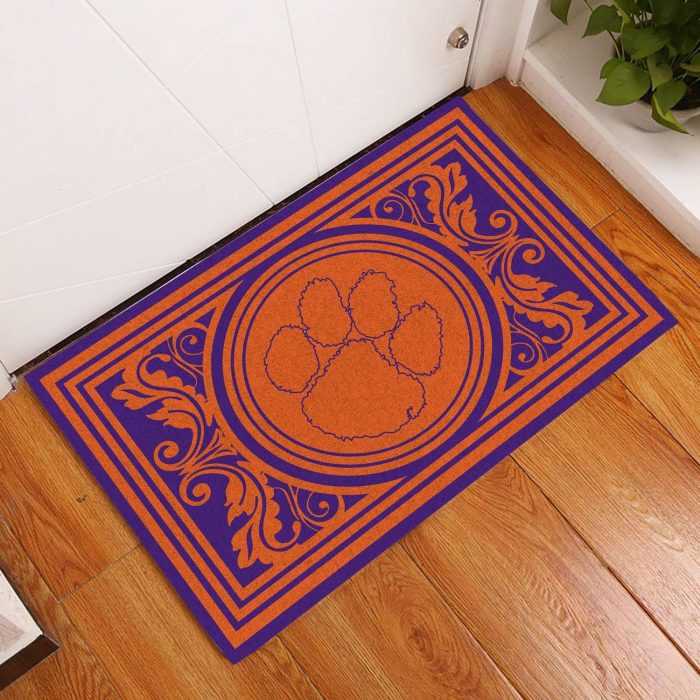 Clemson-Tigers-Floral-Funny-Luxury-Front-Entrance-Doormat-Indoor-DM1590 Clemson Tigers Floral Funny Luxury Front Entrance Doormat Indoor DM1590