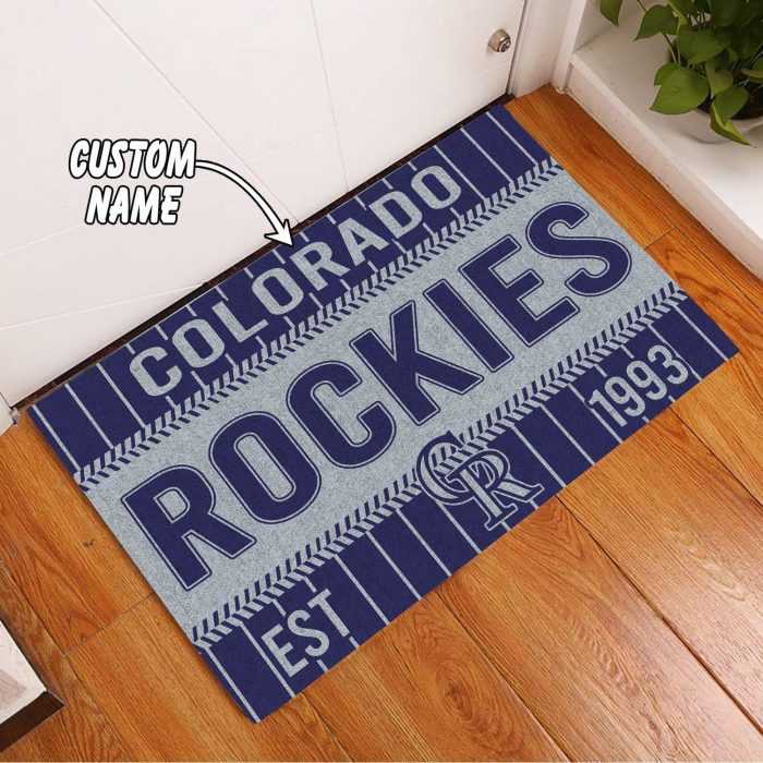 Colorado-Rockies-Custom-Name-Funny-Luxury-Front-Entrance-Doormat-DM1513 Colorado Rockies Custom Name Funny Luxury Front Entrance Doormat DM1513