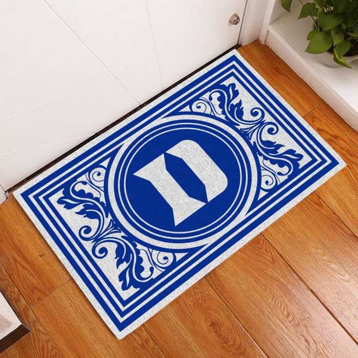 Duke-Blue-Devils-Floral-Funny-Luxury-Front-Entrance-Doormat-DM1651 Duke Blue Devils Floral Funny Luxury Front Entrance Doormat DM1651