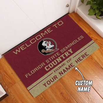 Florida State Seminoles Country Custom Name Funny Luxury Font Doormat Welcome Mat DM1991