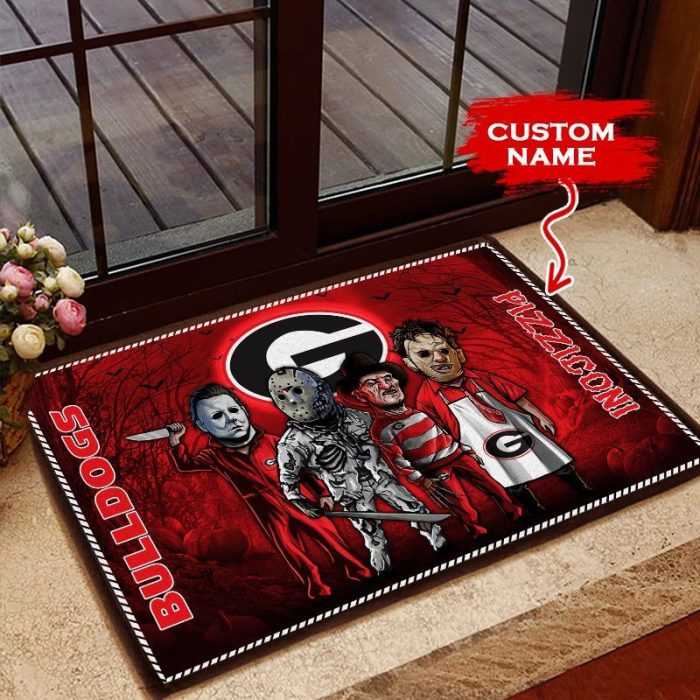 Georgia-Bulldogs-3D-Doormats-Halloween-NCAA-Custom-Name-DM1016 Georgia Bulldogs 3D Doormats Halloween NCAA Custom Name DM1016