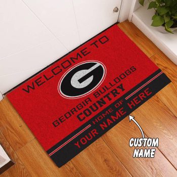 Georgia Bulldogs Country Custom Name Funny Luxury Front Entrance Doormat Welcome Mat DM1939