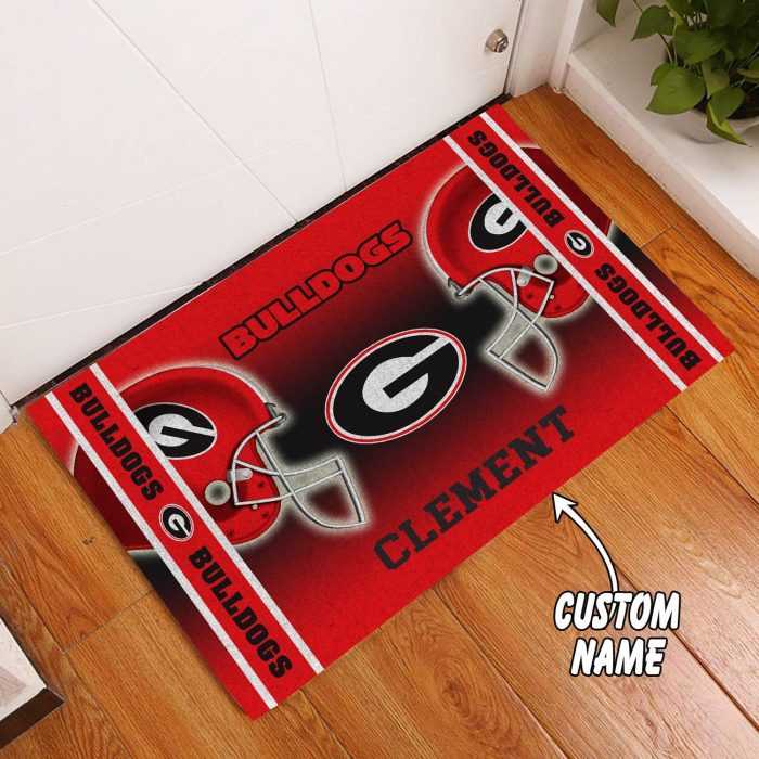 Georgia-Bulldogs-Custom-Name-Personalized-Luxury-Front-Entrance-Doormat-DM1490 Georgia Bulldogs Custom Name Personalized Luxury Front Entrance Doormat DM1490