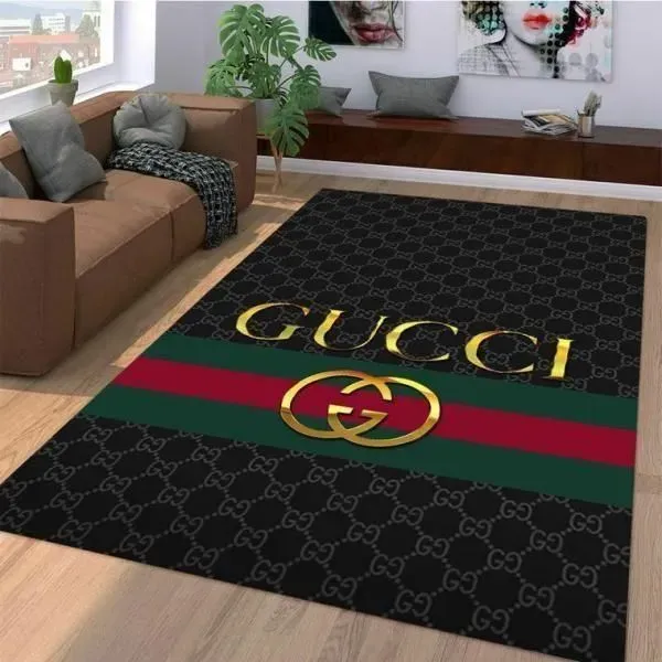 Gucci-Fashion-Logo-Limited-Edition-Luxury-Brand-Area-Rug-Carpet-Floor-Decor-RR3083 Gucci Fashion Logo Limited Edition Luxury Brand Area Rug Carpet Floor Decor RR3083