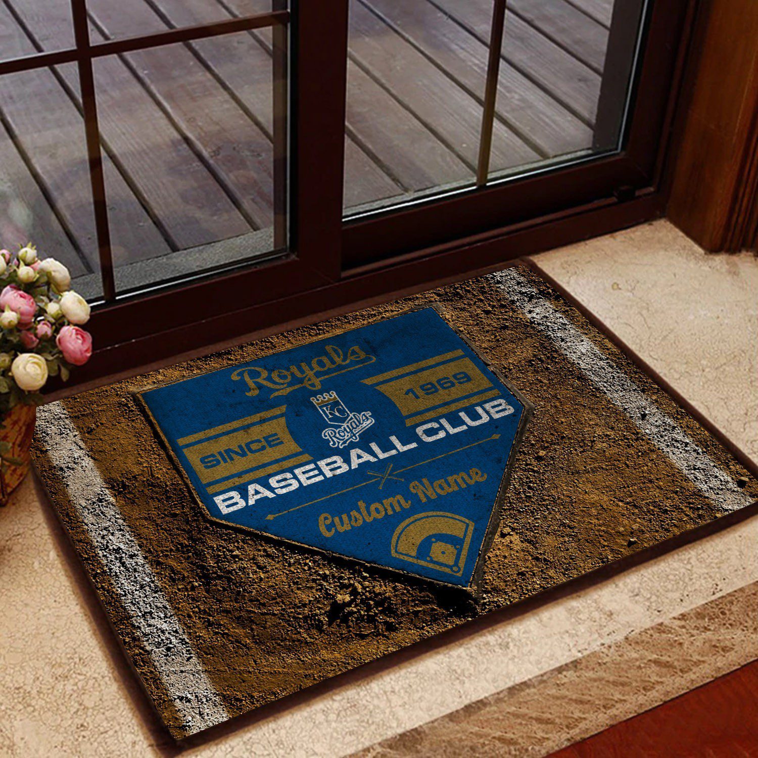 Kansas-City-Royals-MLB-Retro-Vintage-Style-Custom-Name-Personalized-Doormat-Welcome-Mat-DM1761 Kansas City Royals MLB Retro Vintage Style Custom Name Personalized Doormat Welcome Mat DM1761