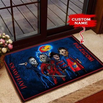Kansas Jayhawks 3D Doormats Halloween NCAA Custom Name DM1006