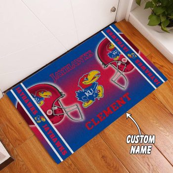 Kansas Jayhawks Custom Name Funny Luxury Front Entrance Doormat DM1662