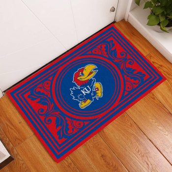 Kansas Jayhawks Floral Funny Luxury Front Entrance Doormat Indoor DM1543