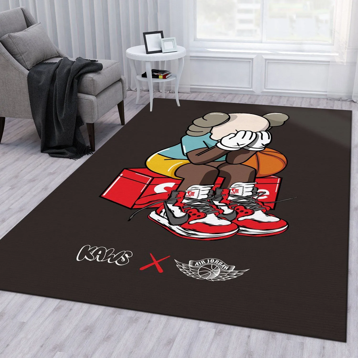 Kaws-X-Nike-Air-Jordan-Area-Rug-Bedroom-Area-Rug-Family-Gift-Decor-RR2944 Kaws X Nike Air Jordan Area Rug Bedroom Area Rug Family Gift Decor RR2944