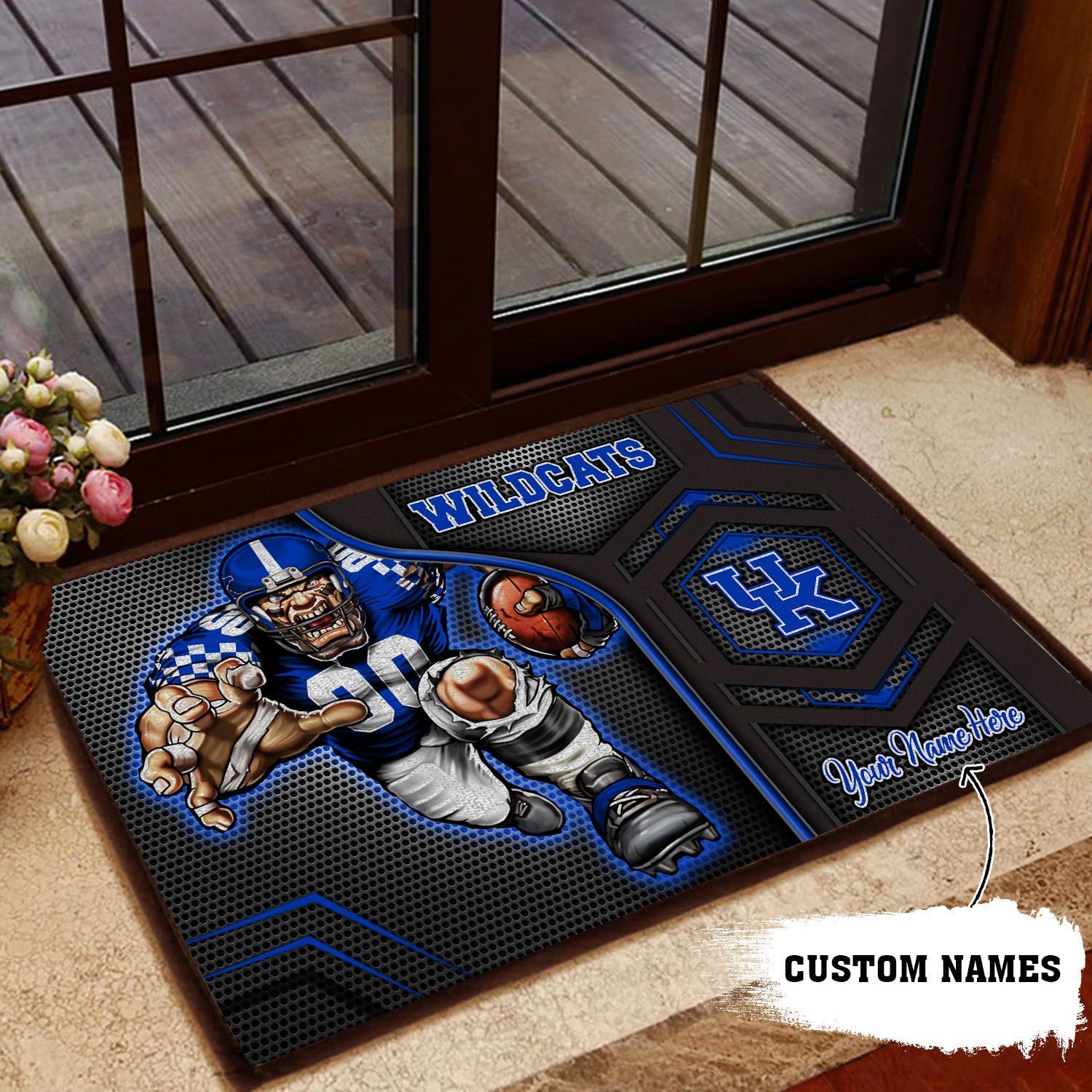 Kentucky-Wildcats-3D-Doormats-NCAA-Custom-Name-Doormat-DM1083 Kentucky Wildcats 3D Doormats NCAA Custom Name Doormat DM1083