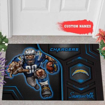 Los Angeles Chargers 3D Doormats NFL Custom Name DM1101