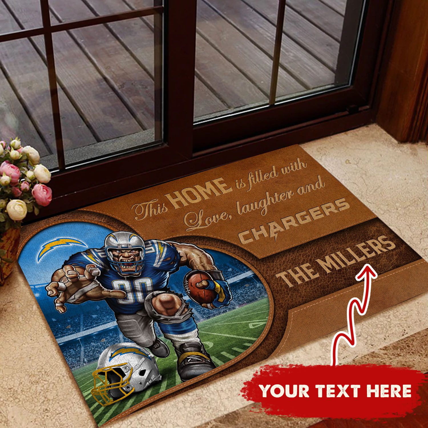 Los-Angeles-Chargers-Custom-Doormat-Welcome-Mat-Outdoor-Door-DM1244 Los Angeles Chargers Custom Doormat Welcome Mat Outdoor Door DM1244