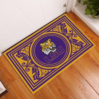 Lsu Tigers Floral Funny Luxury Front Entrance Doormat Indoor DM1420