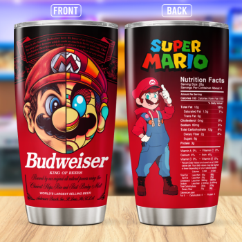 Mario Budweiser Stainless Steel Tumbler 20oz