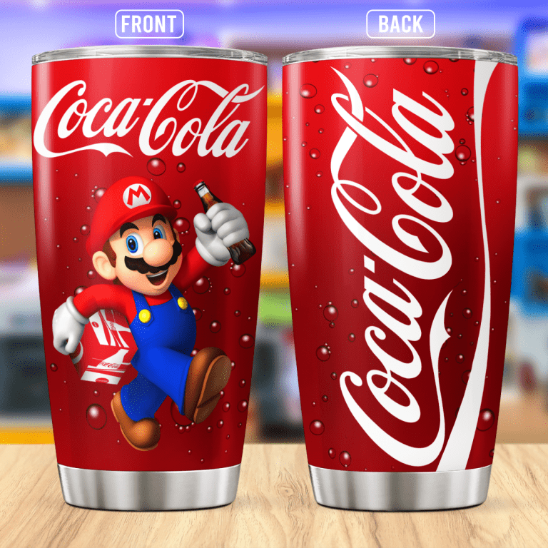 Mario-Coca-Cola-Stainless-Steel-Tumbler-20oz Mario Coca Cola Stainless Steel Tumbler 20oz