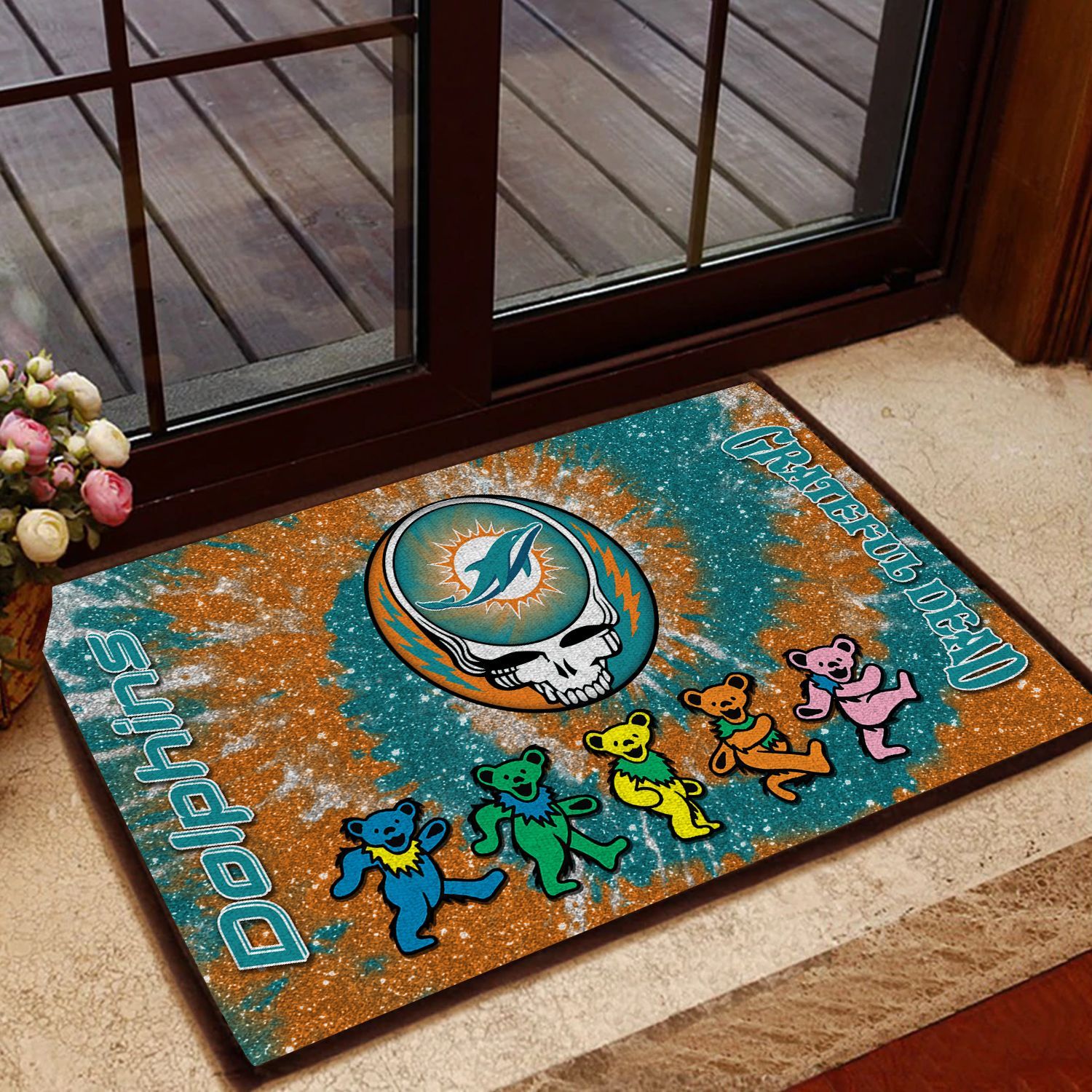 Miami-Dolphins-3D-Doormats-NFL-Gd-Band-DM1113 Miami Dolphins 3D Doormats NFL Gd Band DM1113