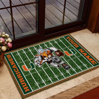 Miami Hurricanes Football Home Field Mascot Custom Doormat DM1330
