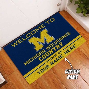 Michigan Wolverines Country Custom Name Personalized Luxury Front Entrance Doormat Welcome Mat DM1970