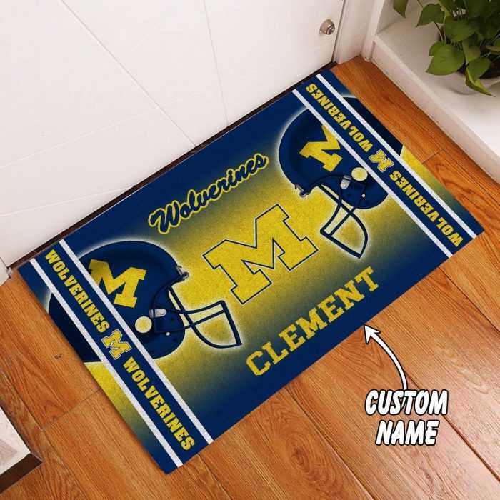 Michigan-Wolverines-Custom-Name-Funny-Luxury-Front-Entrance-Doormat-DM1512 Michigan Wolverines Custom Name Funny Luxury Front Entrance Doormat DM1512