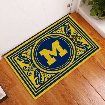 Michigan Wolverines Floral Funny Luxury Front Entrance Doormat Indoor DM1434