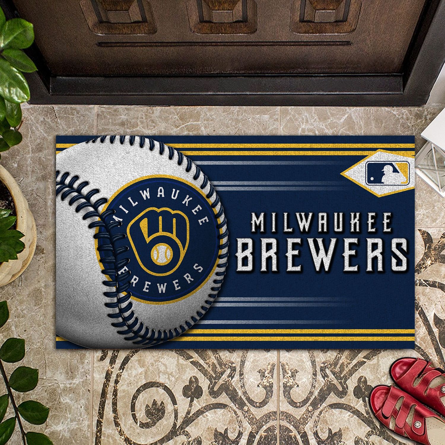 Milwaukee-Brewers-Baseball-Funny-Luxury-Front-Entrance-Doormat-Indoor-DM1550 Milwaukee Brewers Baseball Funny Luxury Front Entrance Doormat Indoor DM1551