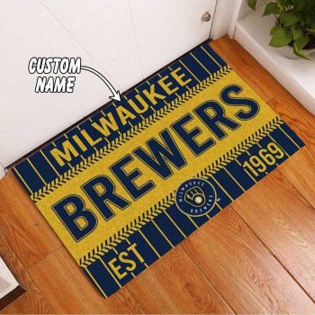 Milwaukee Brewers Custom Name Funny Luxury Front Entrance Doormat DM1615