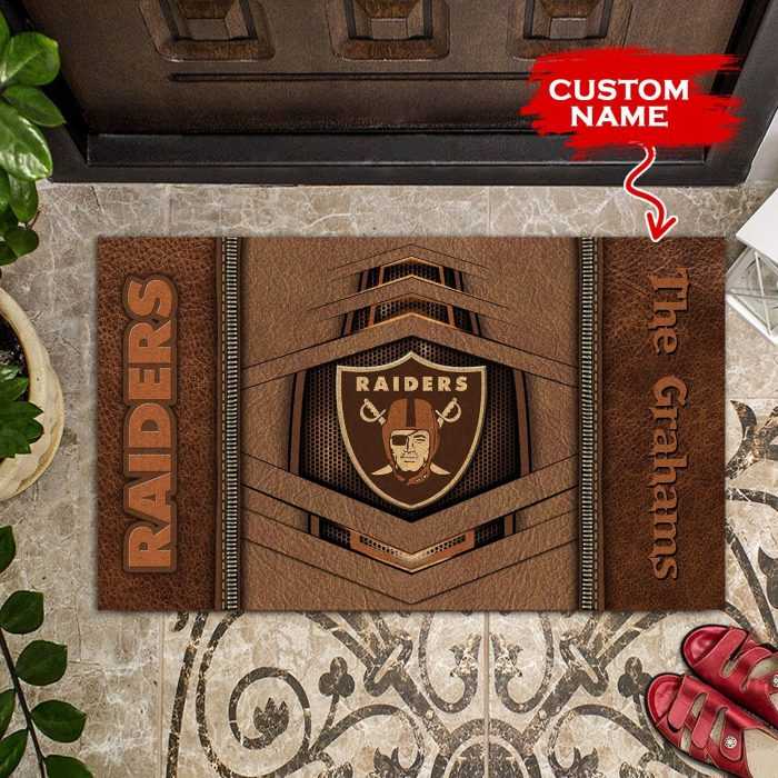 NFL-Las-Vegas-Raiders-Custom-Name-Doormat-09-Doormat-DM1202 NFL Las Vegas Raiders Custom Name Doormat 09 Doormat DM1202