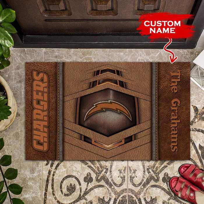 NFL-Los-Angeles-Chargers-Custom-Name-Doormat-09-Doormat-DM1227 NFL Los Angeles Chargers Custom Name Doormat 09 Doormat DM1227
