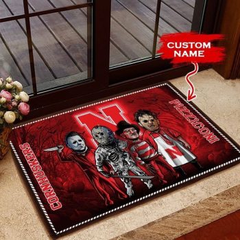 Nebraska Cornhuskers 3D Doormats Halloween NCAA Custom Name DM1028