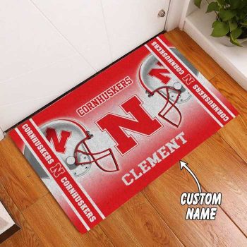 Nebraska Cornhuskers Custom Name Funny Luxury Front Entrance Doormat DM1576