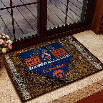 New York Mets MLB Retro Vintage Style Custom Name Personalized Doormat Welcome Mat DM1733