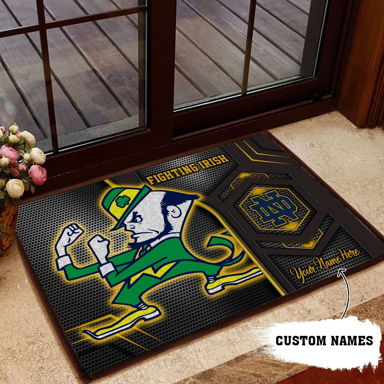 Notre-Dame-Fighting-Irish-3D-Doormats-NCAA-Custom-Name-DM1114 Notre Dame Fighting Irish 3D Doormats NCAA Custom Name DM1114