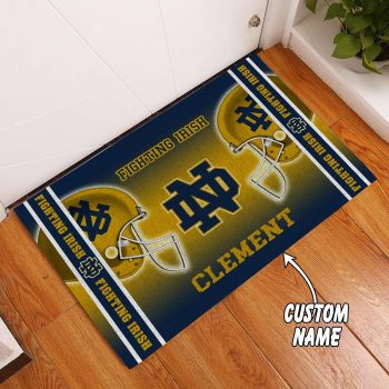 Notre Dame Fighting Irish Custom Name Funny Luxury Font Doormat Welcome Mat DM1949