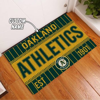 Oakland Athletics Custom Name Funny Luxury Front Entrance Doormat DM1588