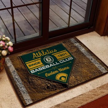 Oakland Athletics MLB Retro Vintage Style Custom Name Personalized Entrance Doormat Welcome Mat DM1744